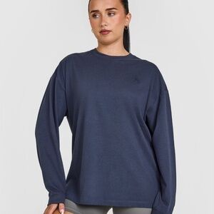 Lightweight Oversized Long sleeve Shirt - True Blue